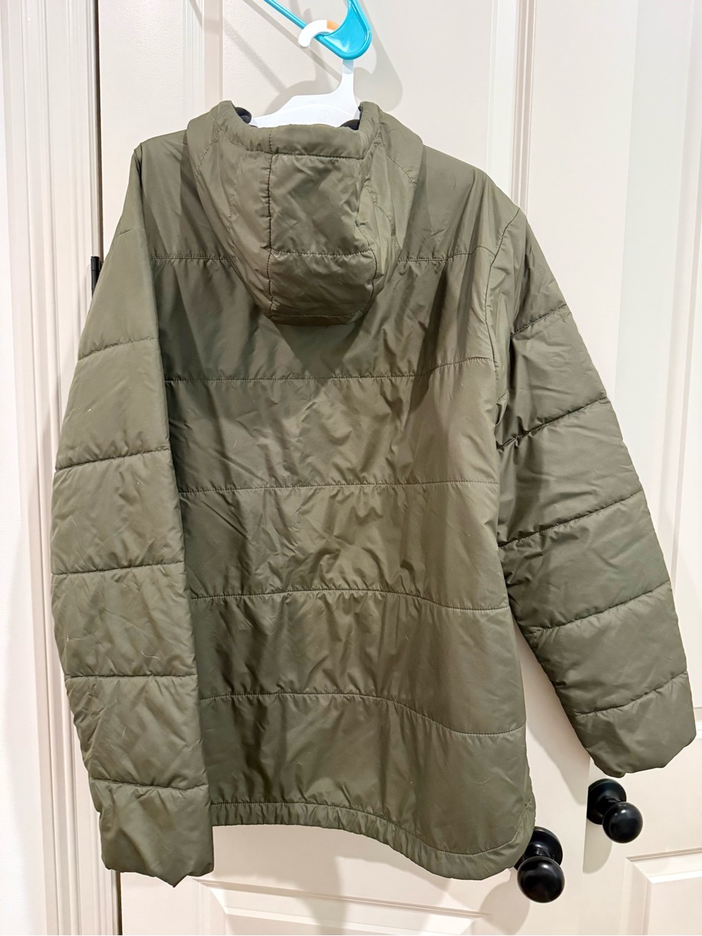 North Face Meeks Quilted Hooded Jacket Mens Large Army Green - Picture 5 of 6